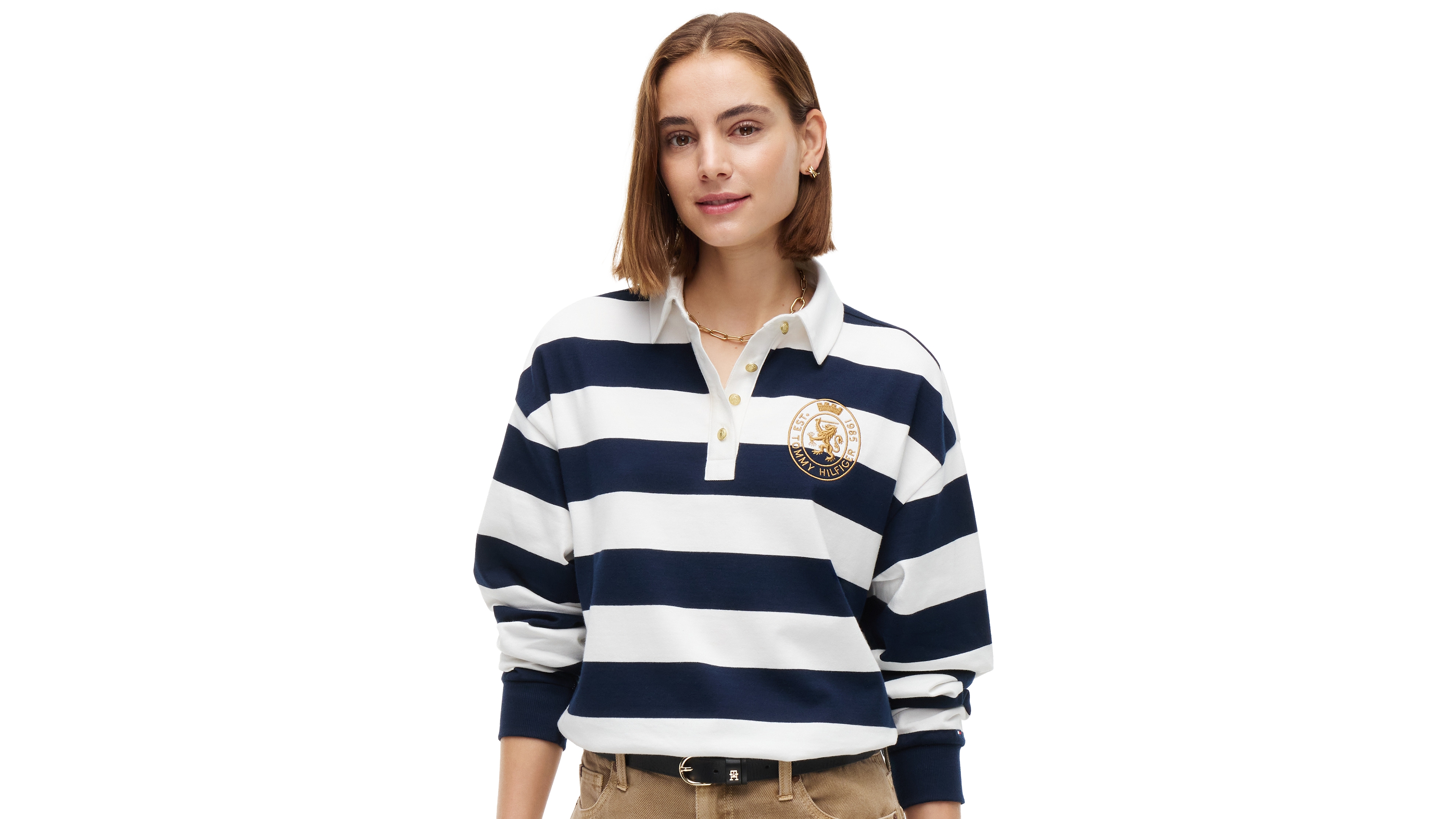 Tommy Hilfiger Women's Long-Sleeve Rugby Polo Sweatshirt