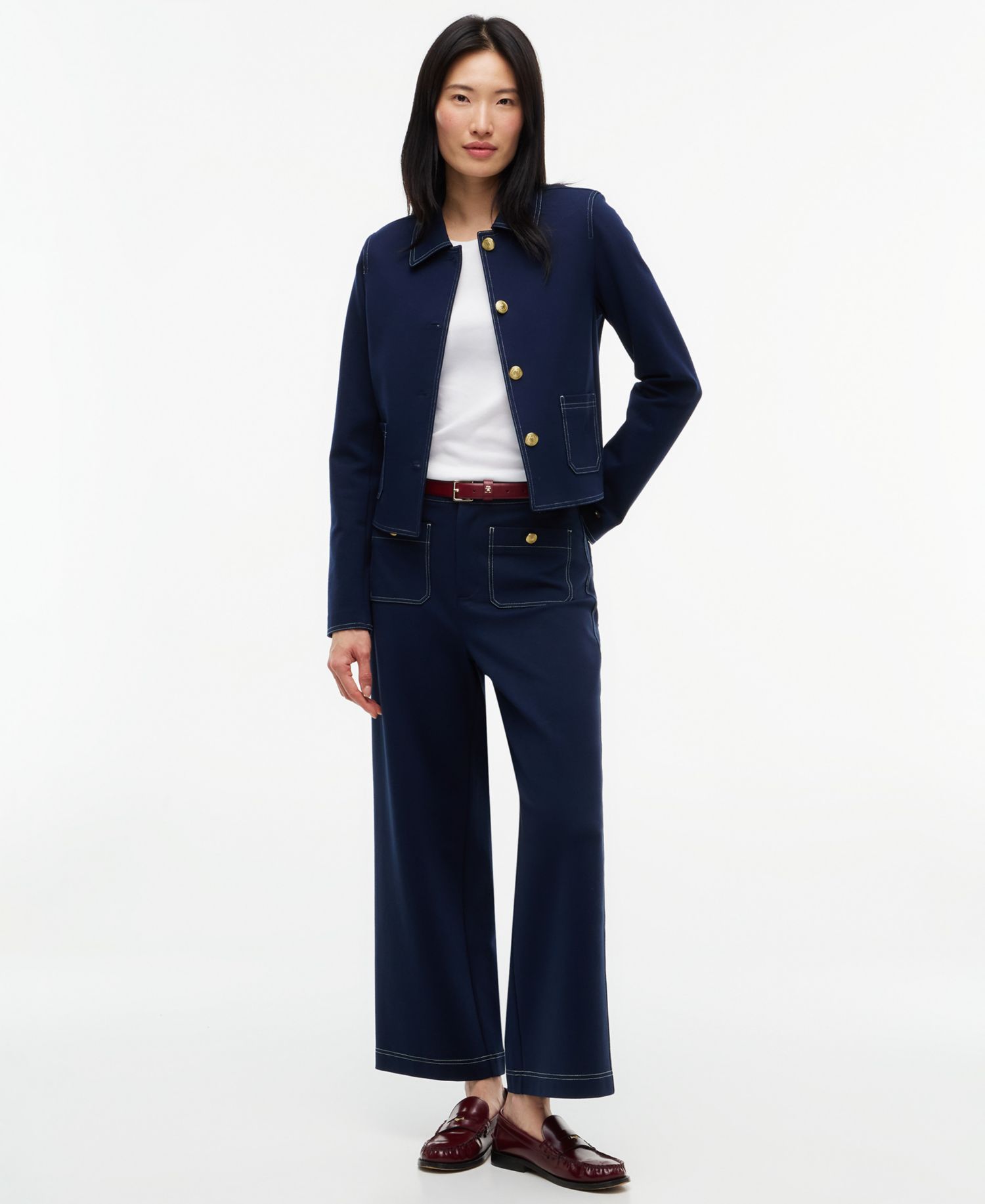 Women's Ponte-Knit Top Stitch Detail Jacket