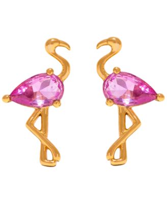 Crystal Flamingo Stud Earrings