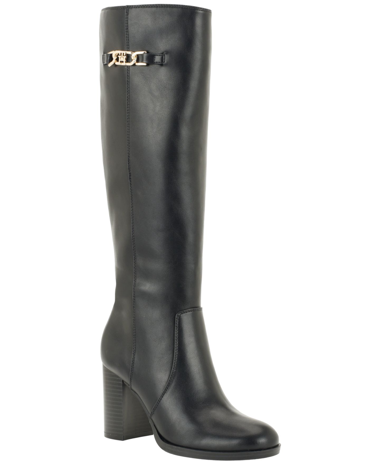 Женские ботинки Tommy Hilfiger Poura Tall Block Heel Dress Boots, цвет: Чёрный — фото 1