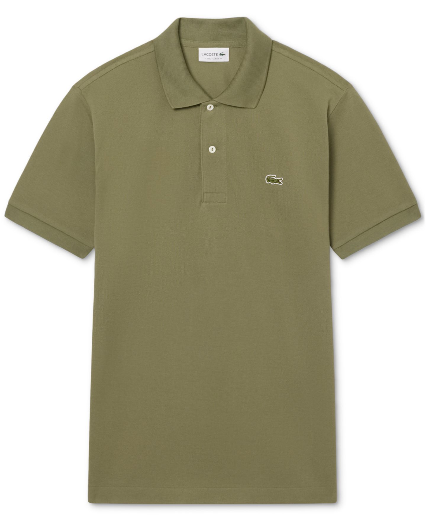 Мужское поло Lacoste Classic-Fit Short-Sleeve Polo Shirt, цвет: Хаки — фото 3