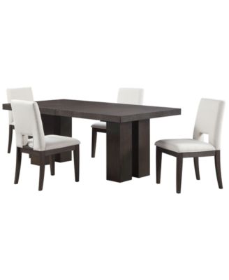 Summit 5-Piece Wood Extendable Upholstered Dining Set (1 Table & 4 Side Chairs)