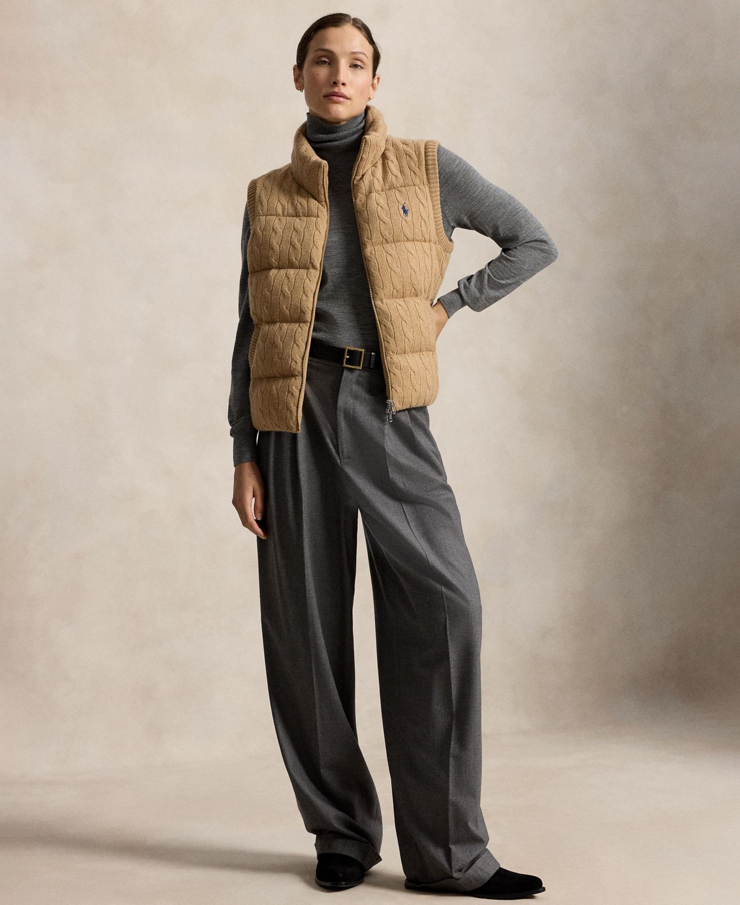 Women's Carly Cable-Knit Wool-Cashmere Sleeveless Vest