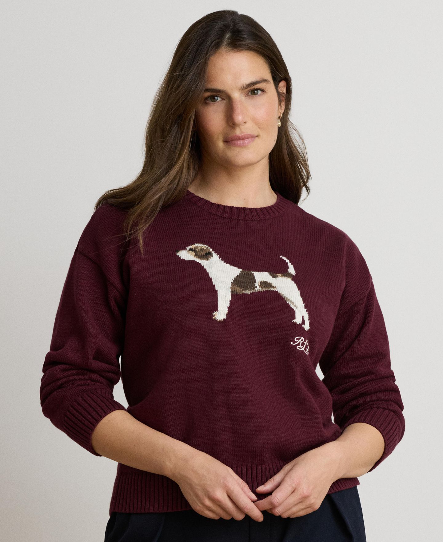 Женский свитер Lauren Ralph Lauren Cotton Dog, цвет: Гранатовый разноцветный — фото 4