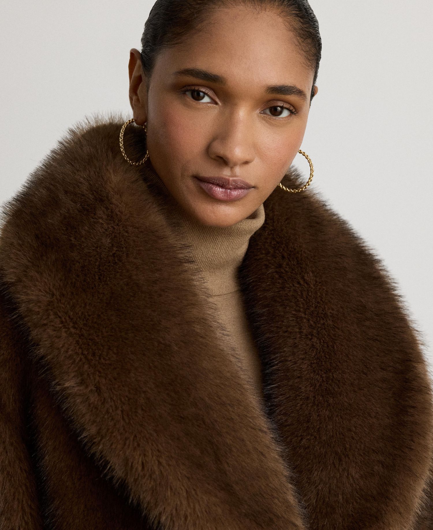 Women's Faux-Fur Shawl-Collar Coat
