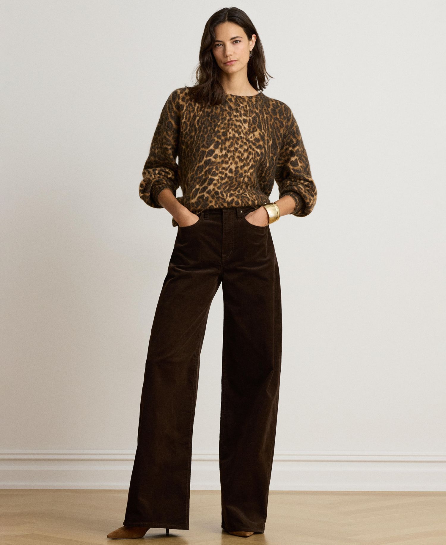 Women's Corduroy High-Rise Wide-Leg Pants
