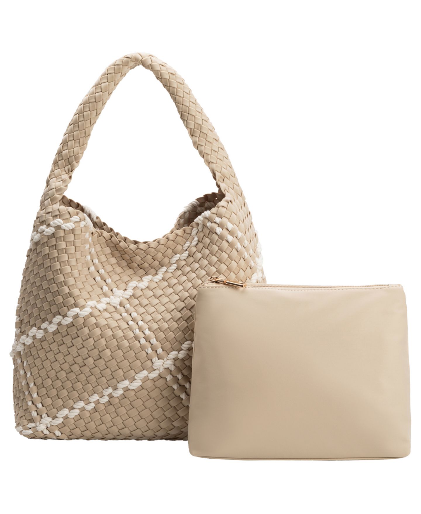 Женская сумка Melie Bianco Johanna Nylon Large Shoulder Handbag, цвет: Миндальный — фото 5