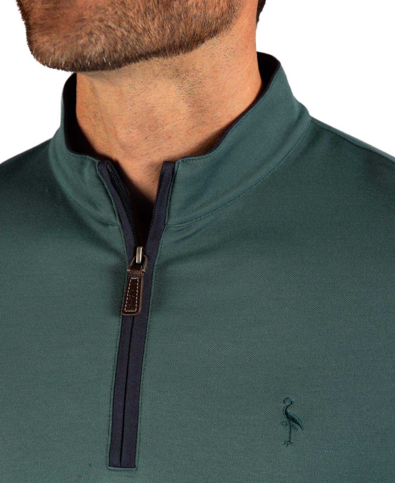 Men's Modal Quarter Zip with Contrast Tipping