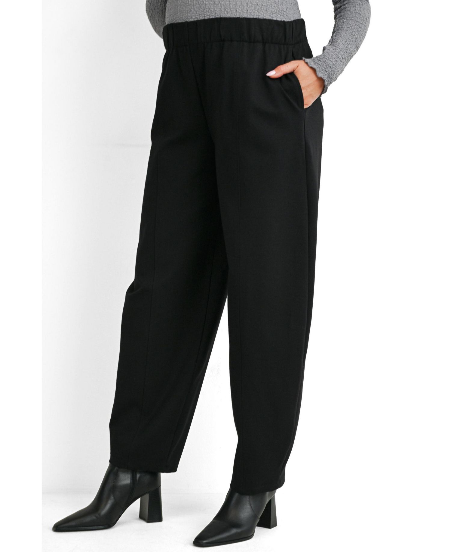 Maternity Pull-On Barrel-Leg Pants