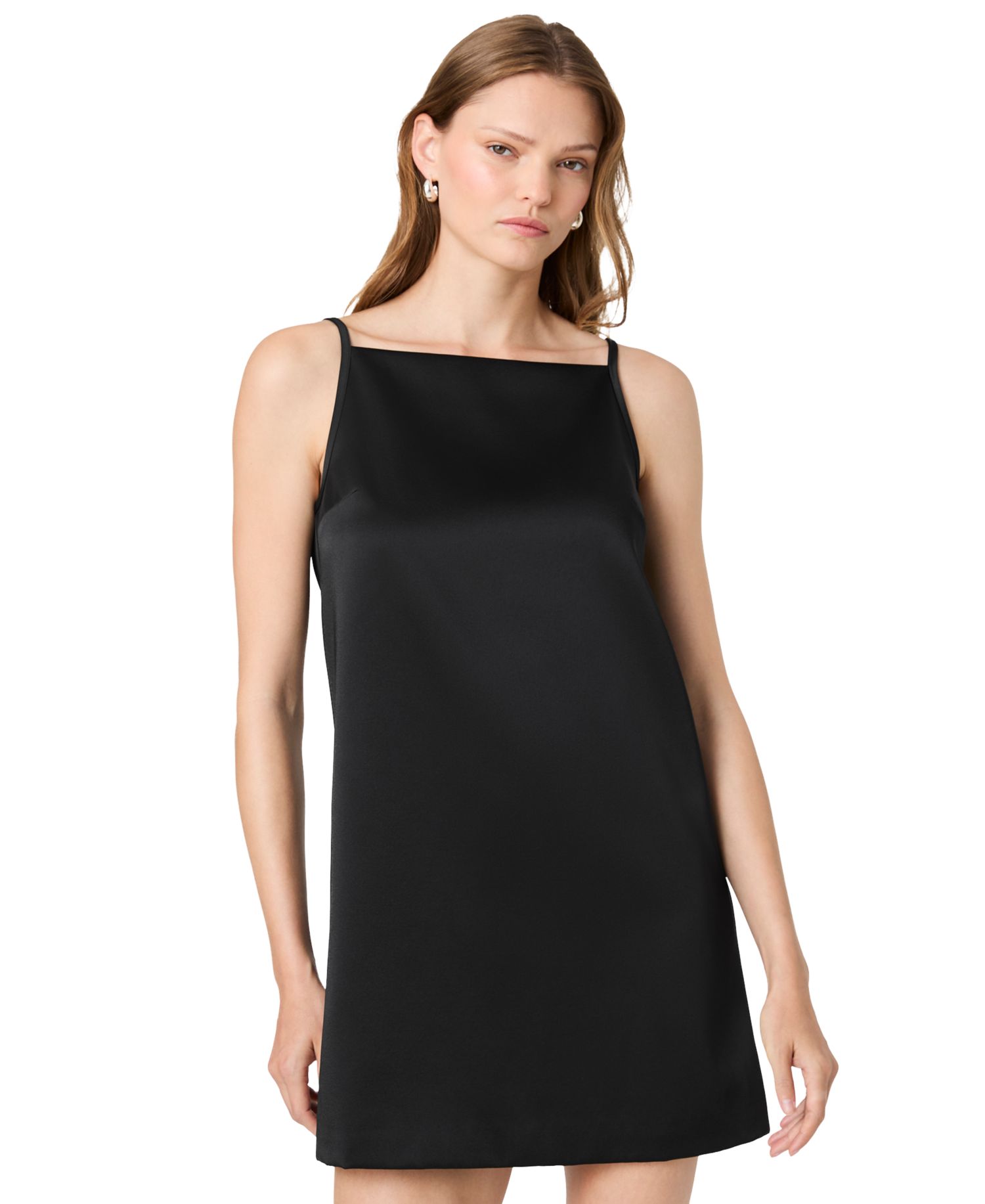 Women's York Satin A-Line Square Neck Mini Dress