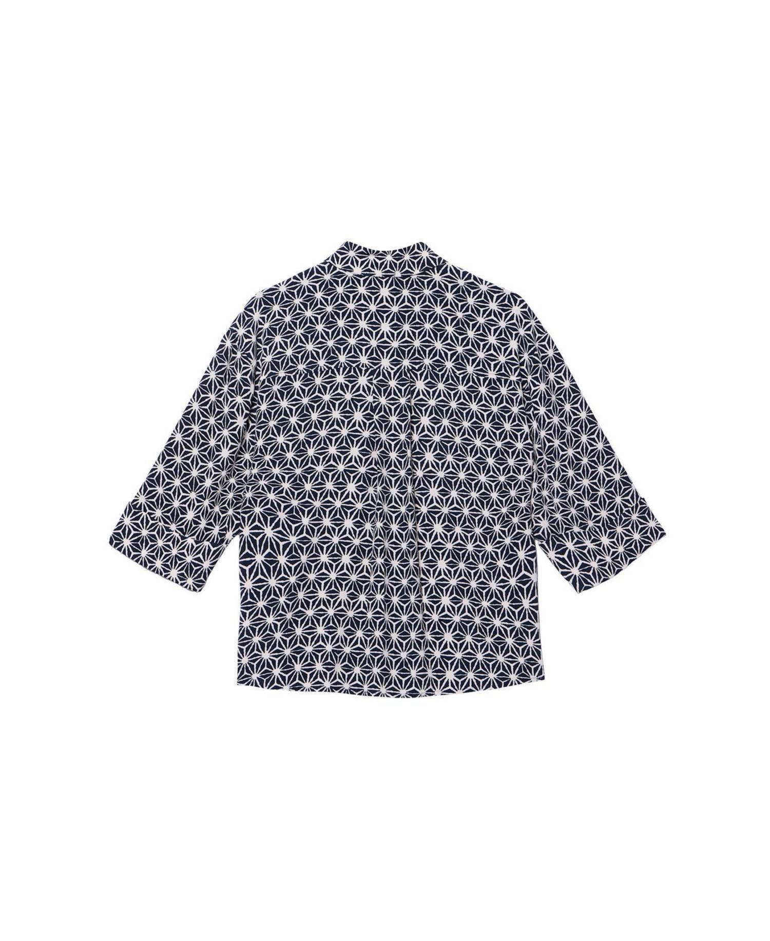 Women's Geometric-Print Resort 3/4-Sleeve Shirt