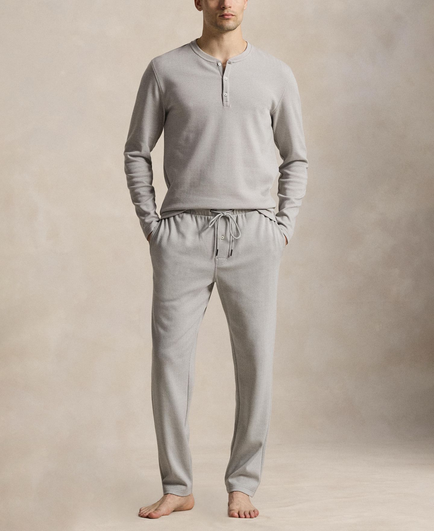 Футболки Herringbone для мужчин — Polo Ralph Lauren, цвет: Серый / Молочный — фото 2