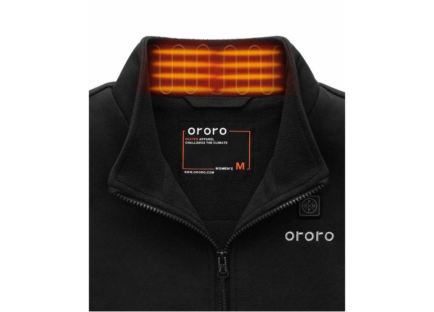 Женский жилет ororo 4-Zone Heated Fleece Stand-Collar, цвет: Чёрный — фото 3