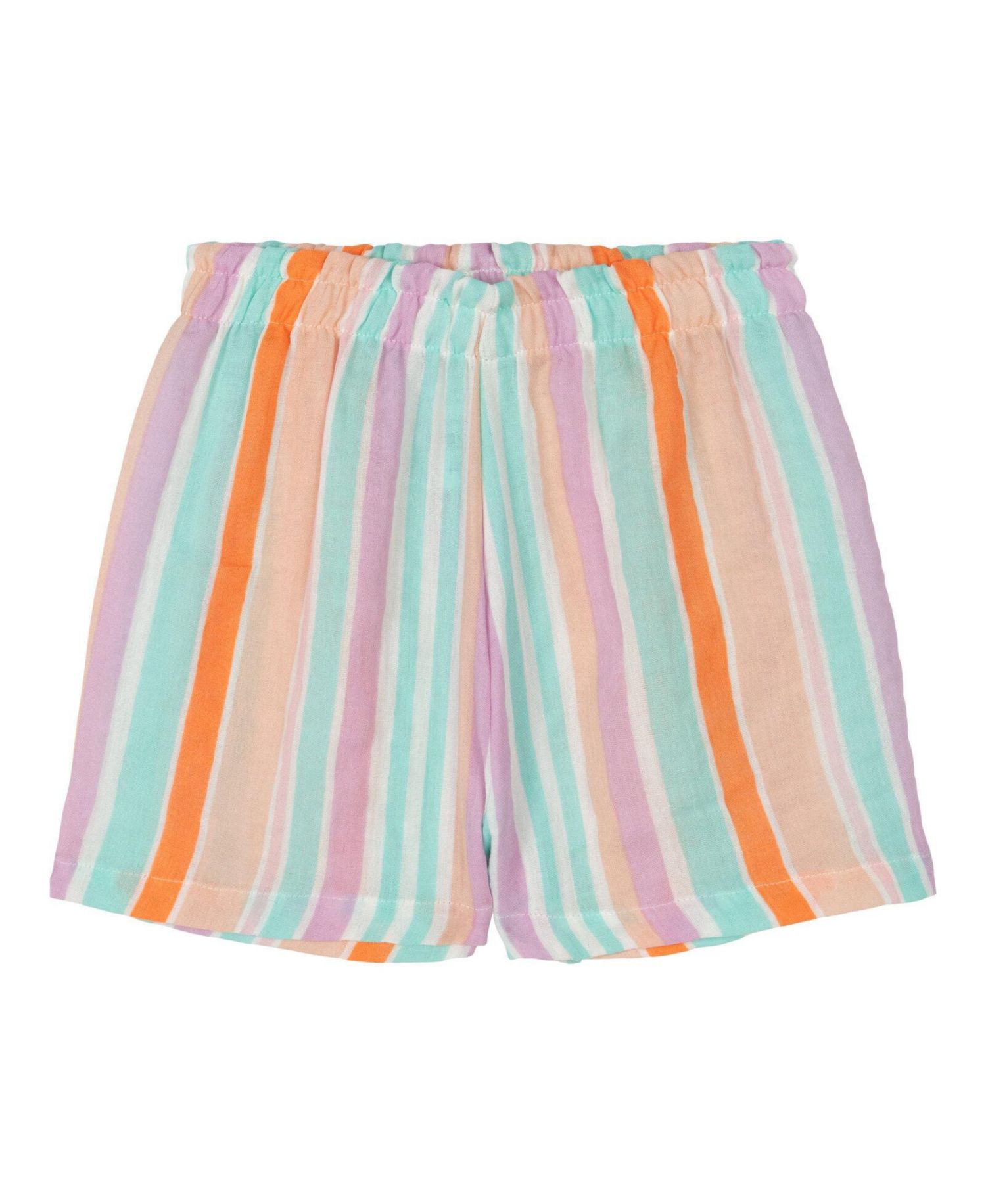 Little Girls' 2-Piece Short Sleeve Tee and Gauze Shorts Set