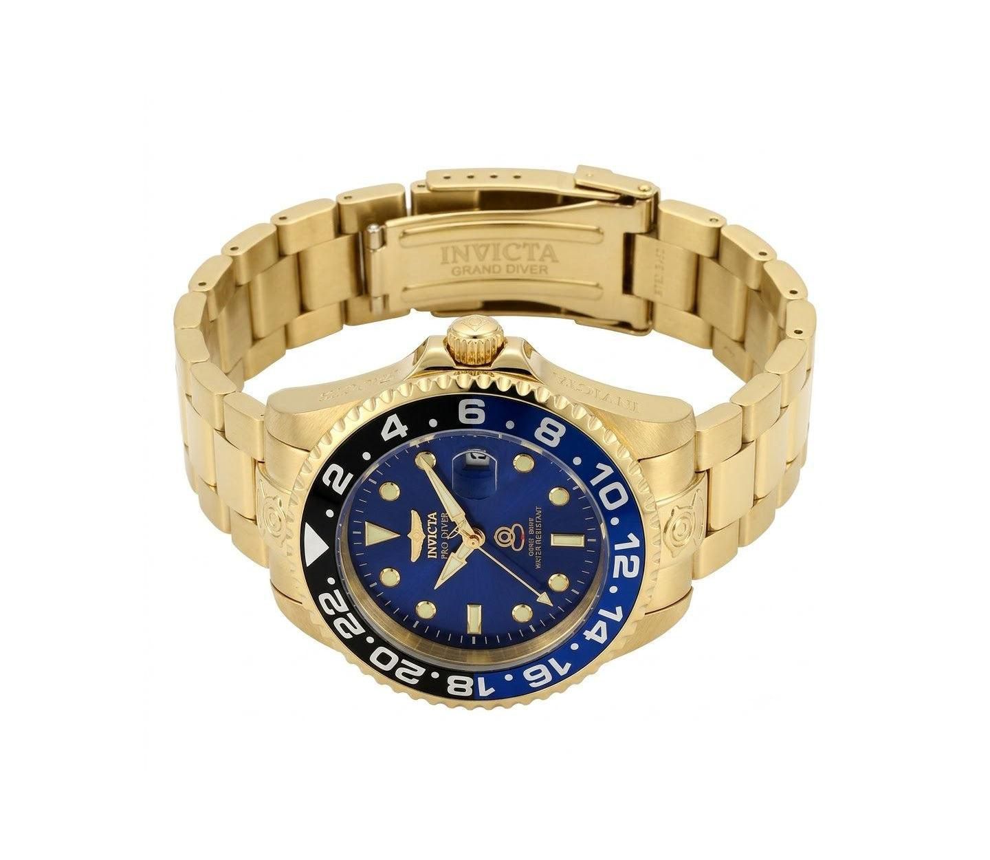 Мужские часы Invicta Pro Diver 27971 47mm Automatic - Stainless Steel Bracelet, цвет: Золотой — фото 3