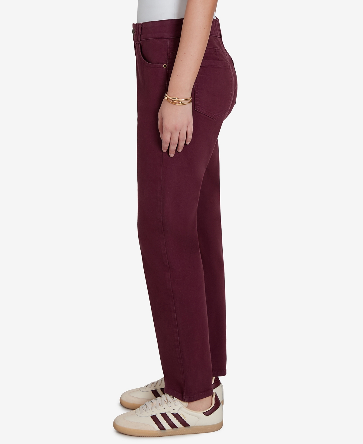 Ruby Rd. Petite Colored Denim Straight Jeans In Red