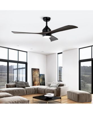 52-in Black Modern LED Ceiling Fan with Lights and Remote Control Included 3-Blade
