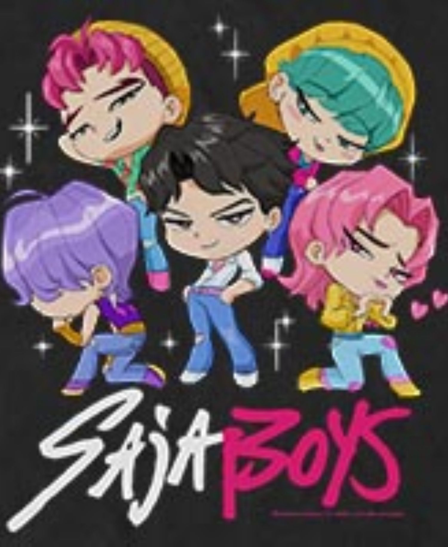 Men's K-Pop Demon Hunters Saja Boys Chibi Group T-Shirt