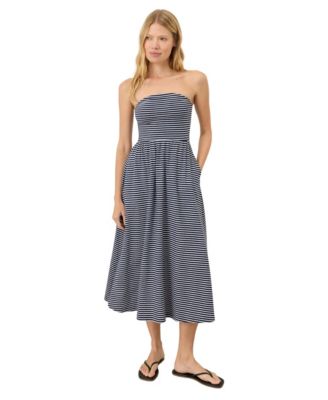 Women's Fit and Flare Strapless Dress Made With Organic Cotton