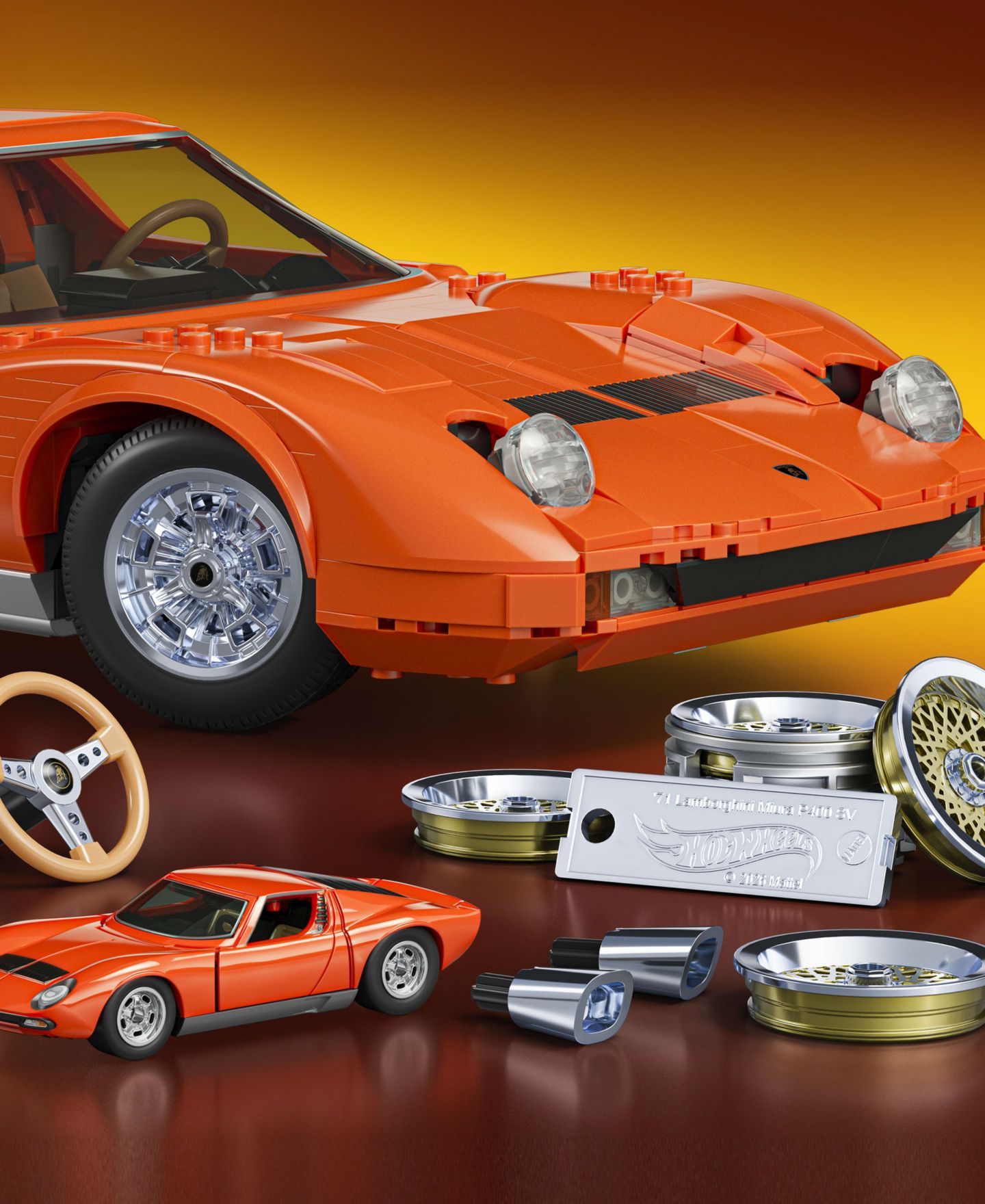 Конструктор Mattel Brick Shop Hot Wheels Lamborghini Miura P400 SV, 1523 детали, от 17 лет — фото 6