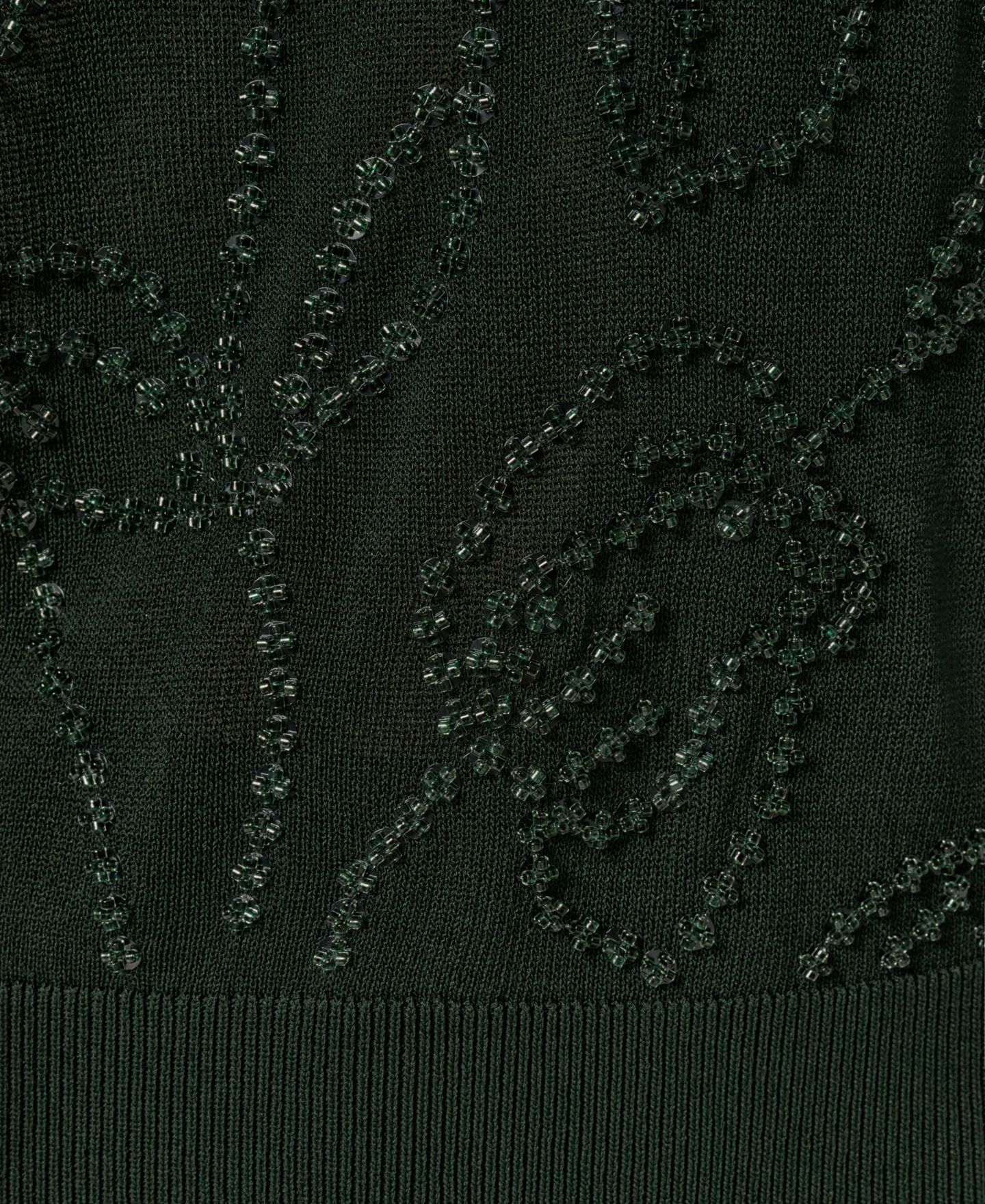 Женские топы Donna Karan New York Beaded Crewneck Sleeveless, цвет: Чёрный тёмно-зелёный — фото 8