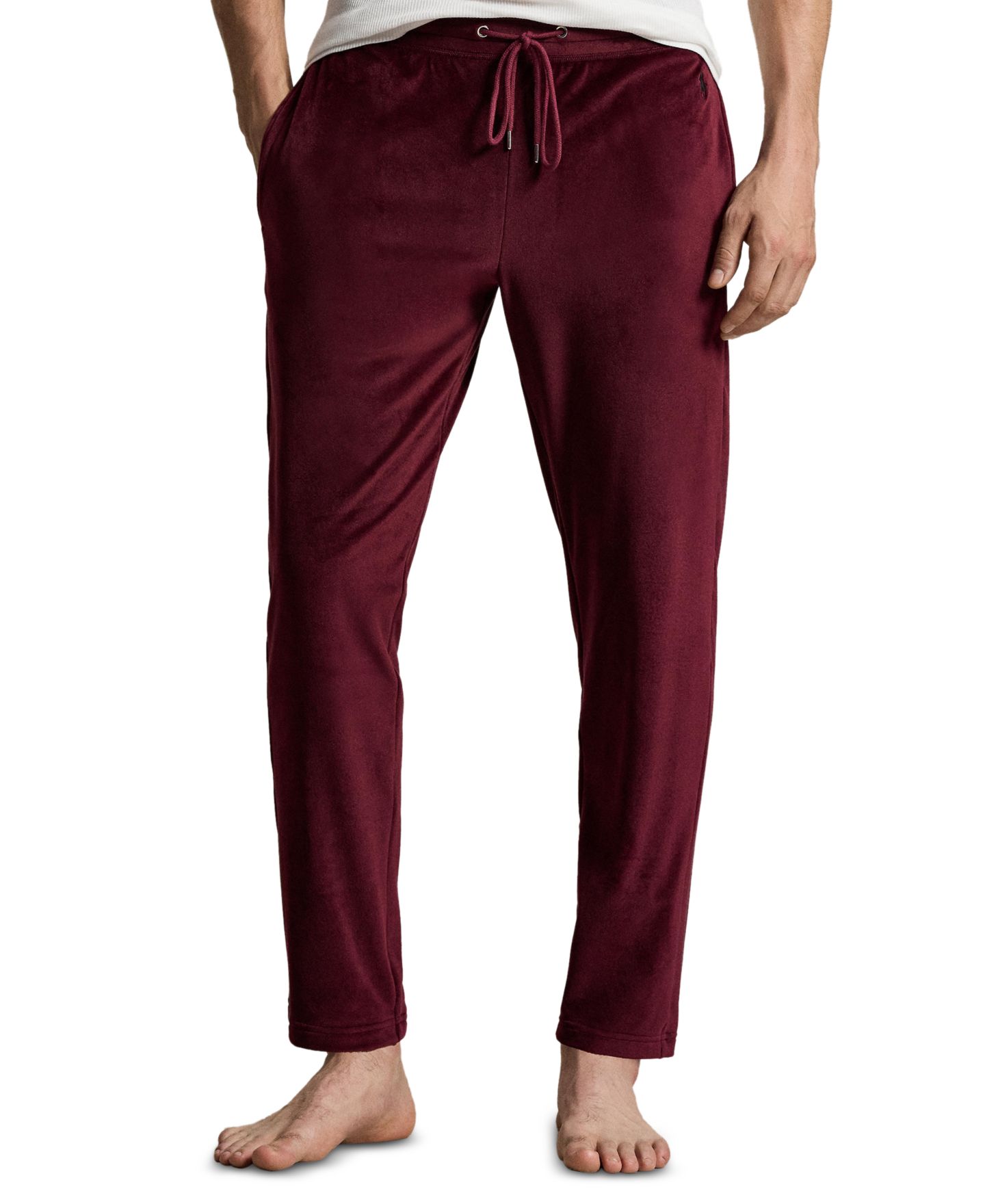 Пижамные брюки Velour для мужчин — Polo Ralph Lauren, цвет: Винный / Чёрный — фото 1
