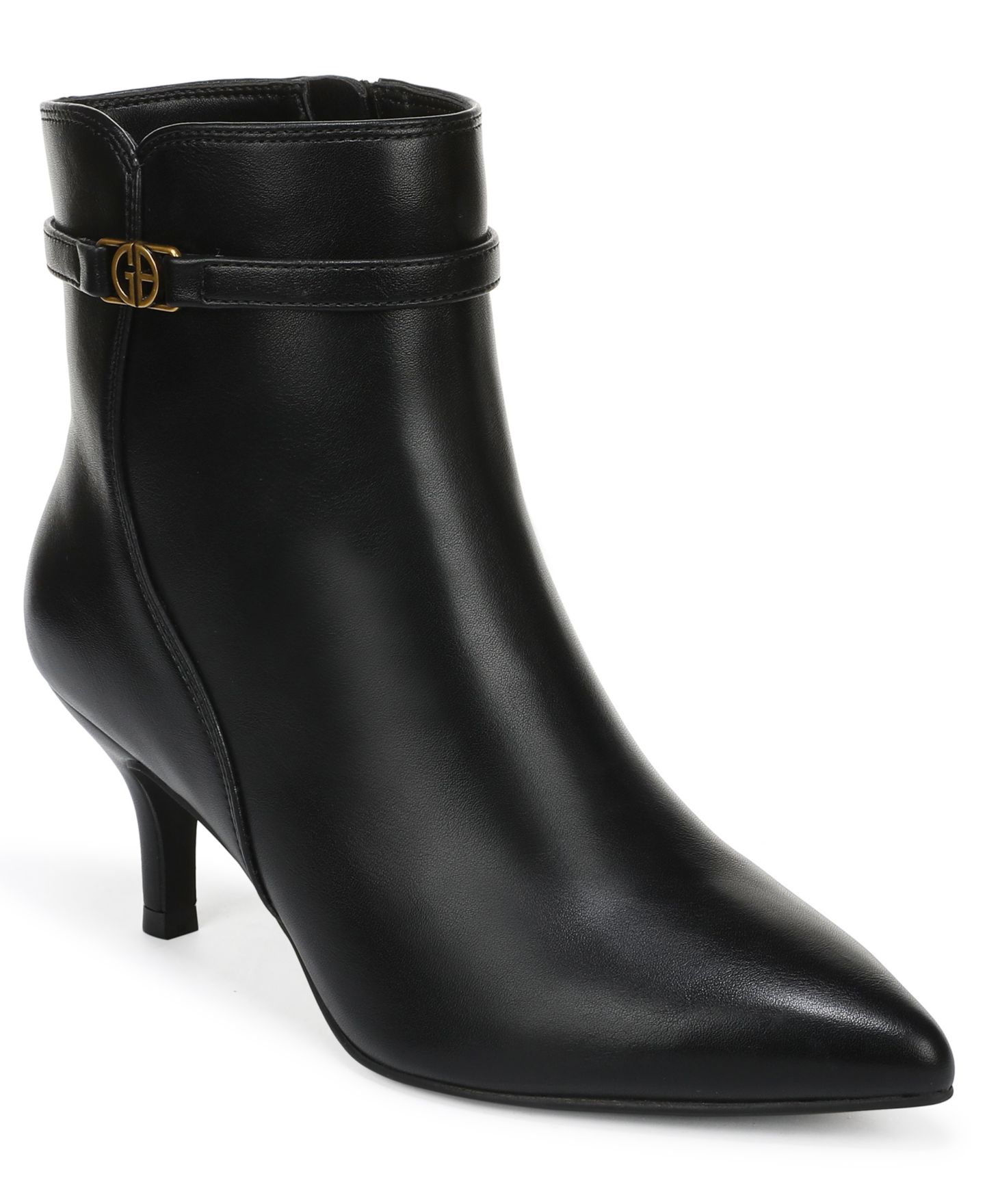Женские ботинки Giani Bernini Caddence Pointed Toe Kitten Heel Dress Booties, цвет: Чёрный — фото 1