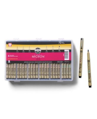 Pigma Micron Black Ink Multi-tip Set, 72 Pen Count