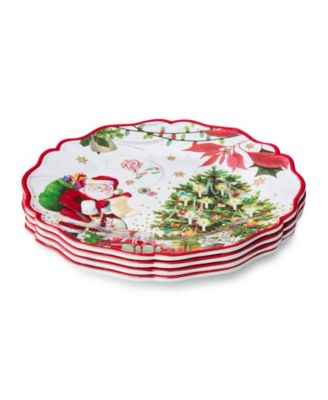 Santa's Delivery Melamine Dinner Plates, Set of 4