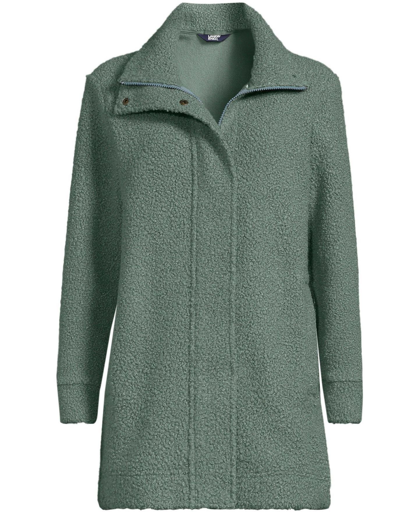 Женское пальто Lands' End Boucle Fleece, цвет: Еловый — фото 3