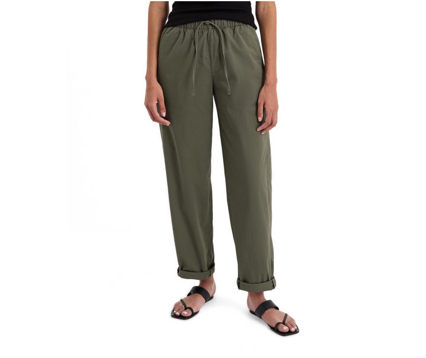 Женские брюки Pact Peached Twill Organic Cotton-Blend Pull-On, цвет: Зелёный — фото 1