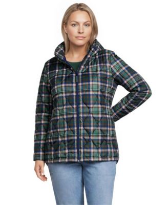 Plus Size Print FeatherFree Quilted Insulated Jacket