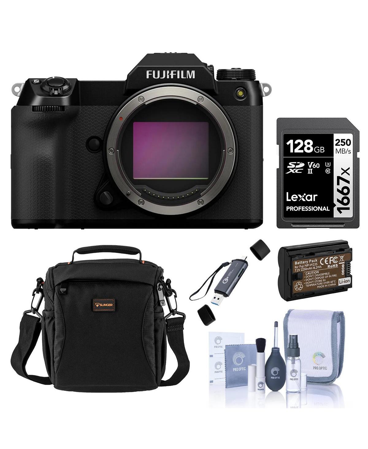 Fujifilm Gfx 100S Ii Medium Format Mirrorless Camera, Bundle with 128GB Memory Card, Np-W235 Battery, Shoulder Bag, Otg Card Reader and Cleaning Kit -