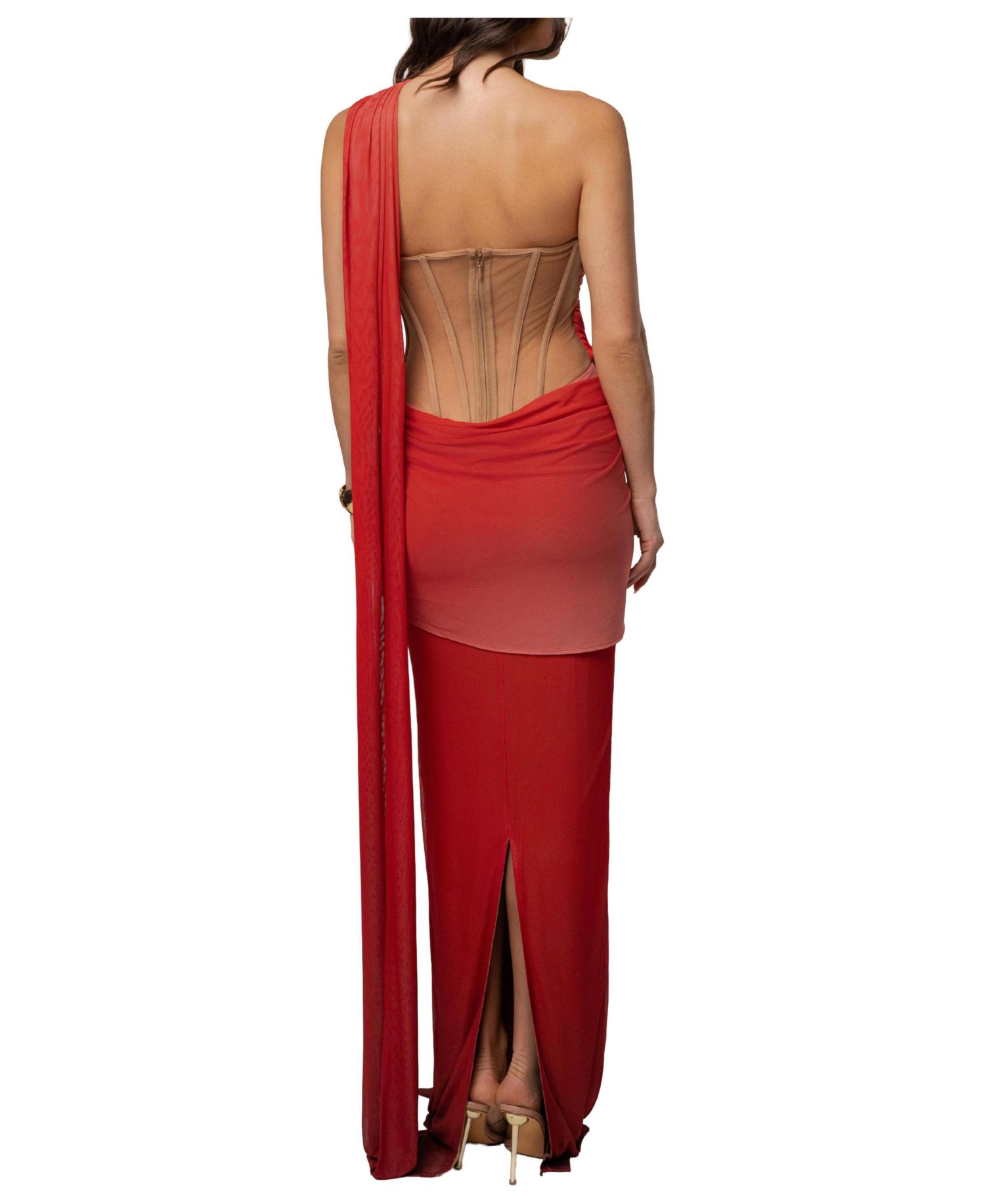Women's Empress of Hearts High-Neck Corset Mesh Gown