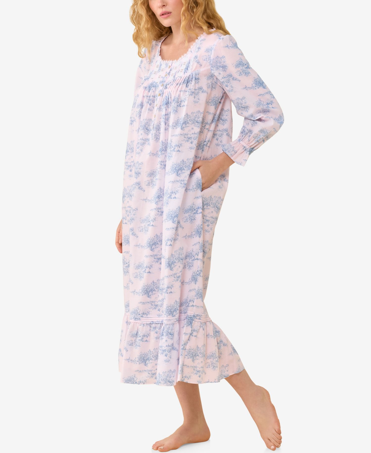 Women's Long-Sleeve Scoop Neck Ankle-Length Ballet Nightgown