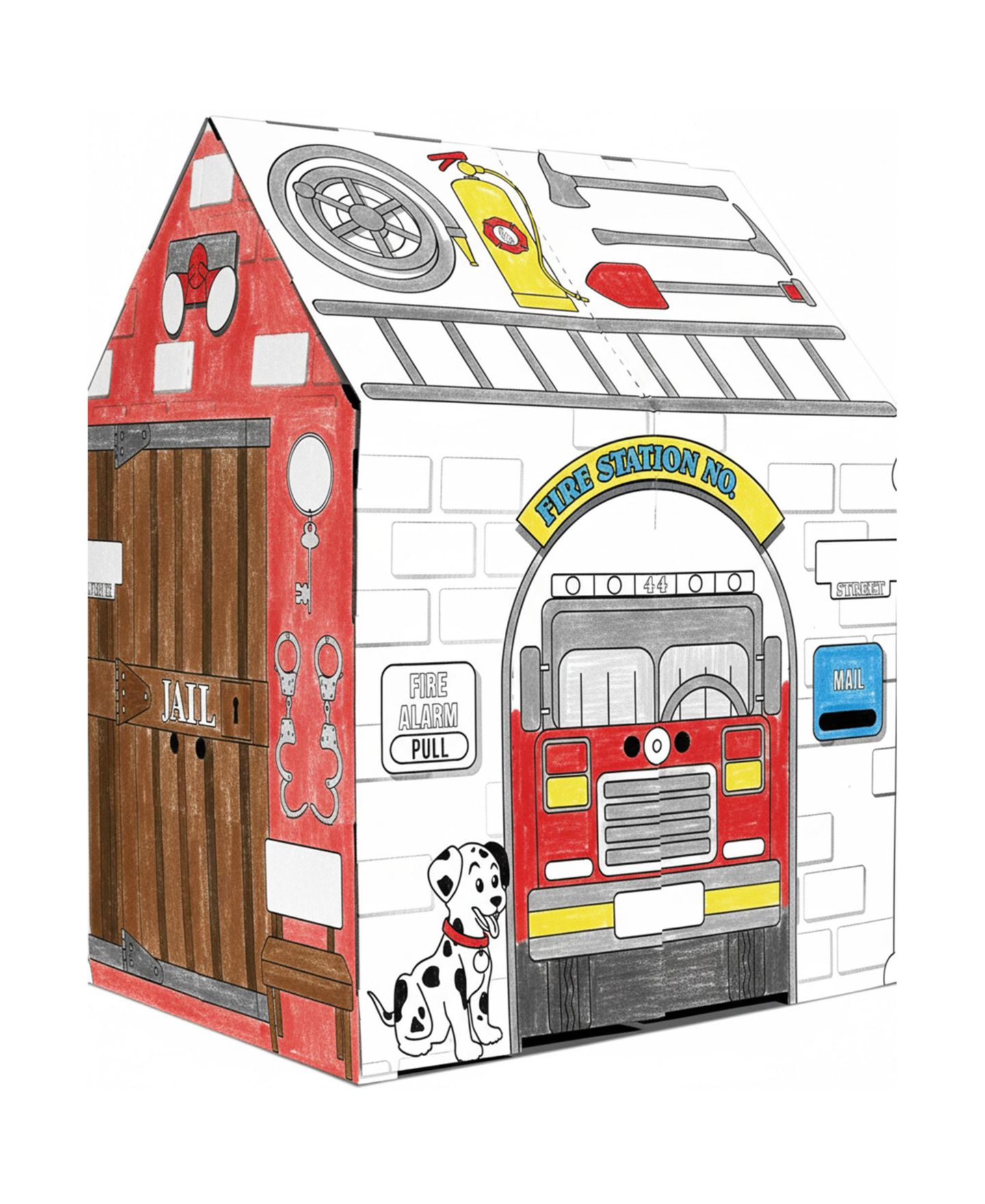 Детская игрушка Easy Playhouse Police and Fire Station Color-Your-Own 1-Piece Playhouse, Ages 3+ — фото 6