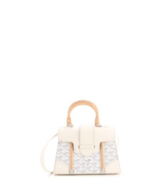 Mini Structured Saigon Top Handle Bag Coated Canvas with Leather