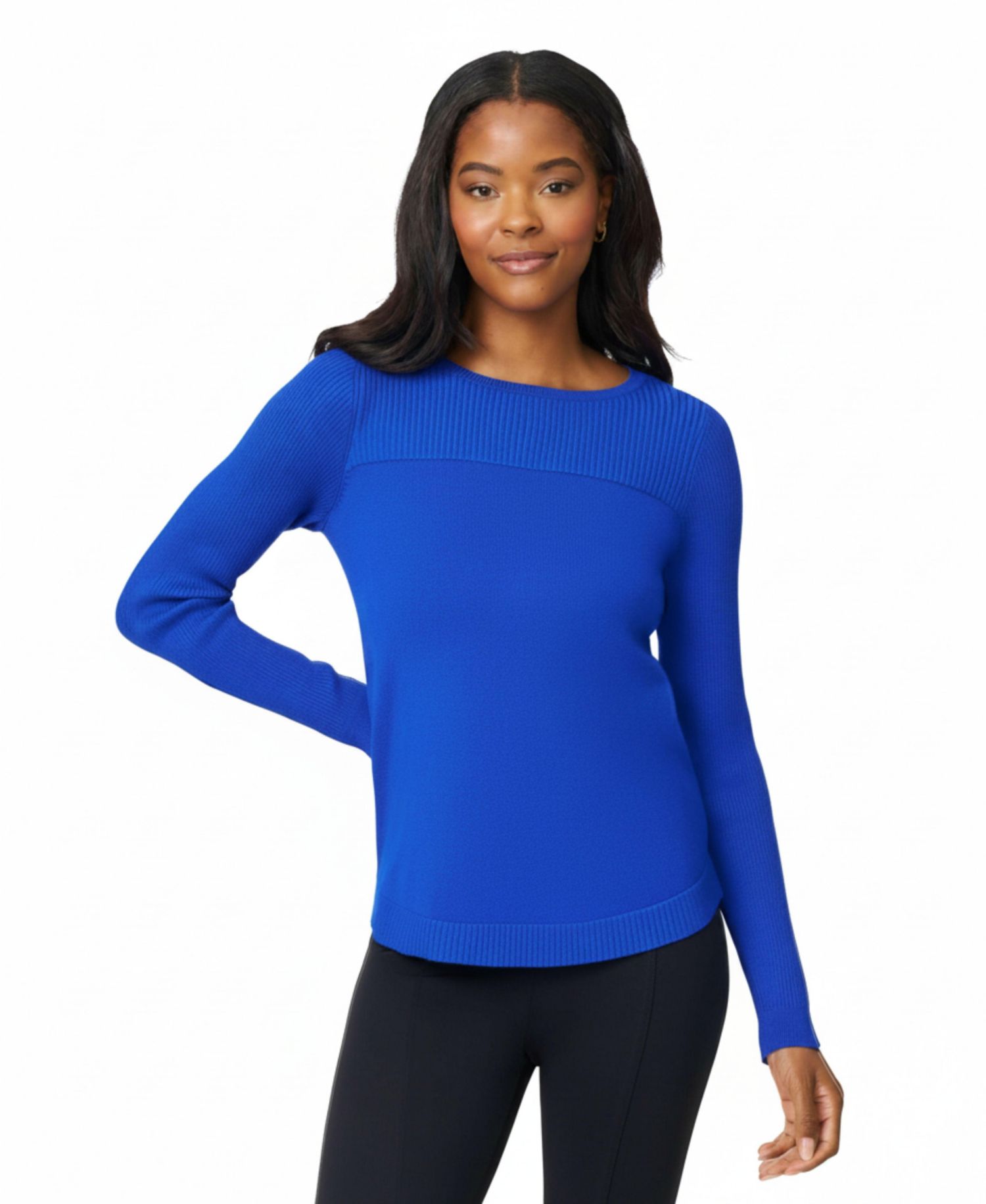 Women's Fine-Gauge Knit Boat Neck Long-Sleeve Sweater