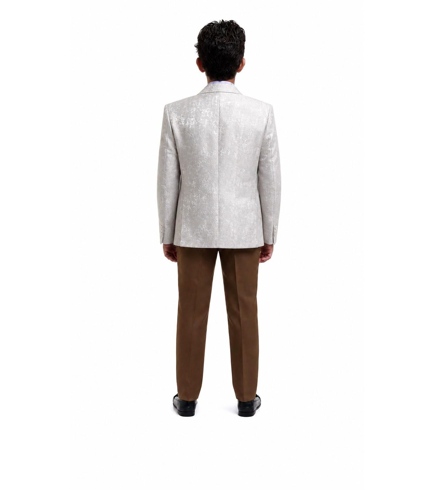 Пиджак Elie Balleh Gold Slim Fit Classic Blazer для мальчиков, цвет: Золотой — фото 3