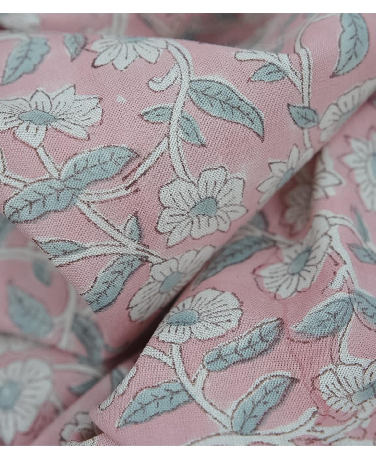 Fabdivine Haridwar Floral Block Print Viscose Linen Curtain