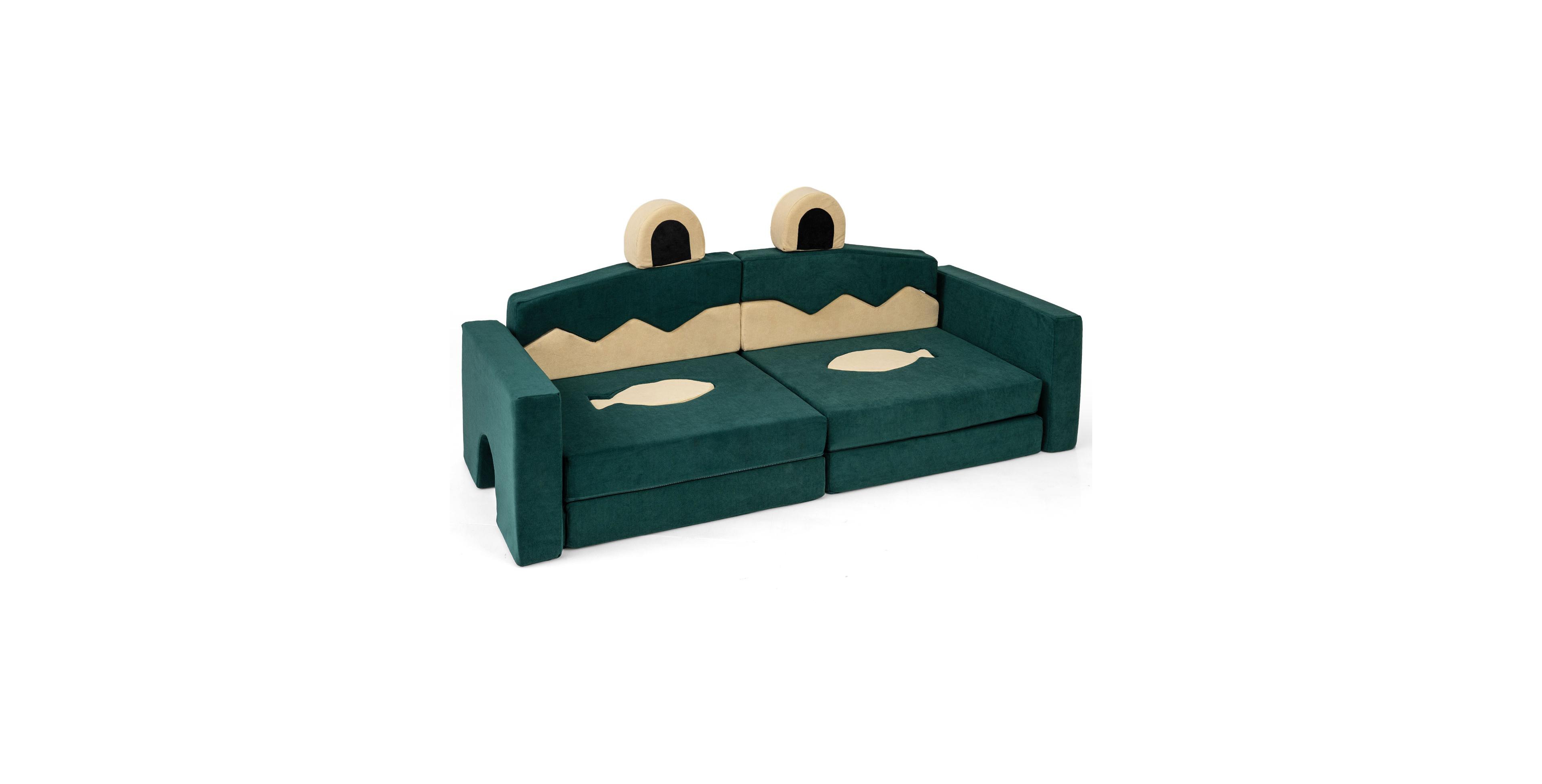 Slickblue 17-Piece Modular Kids Play Sofa for Creative Building and Indoor Play