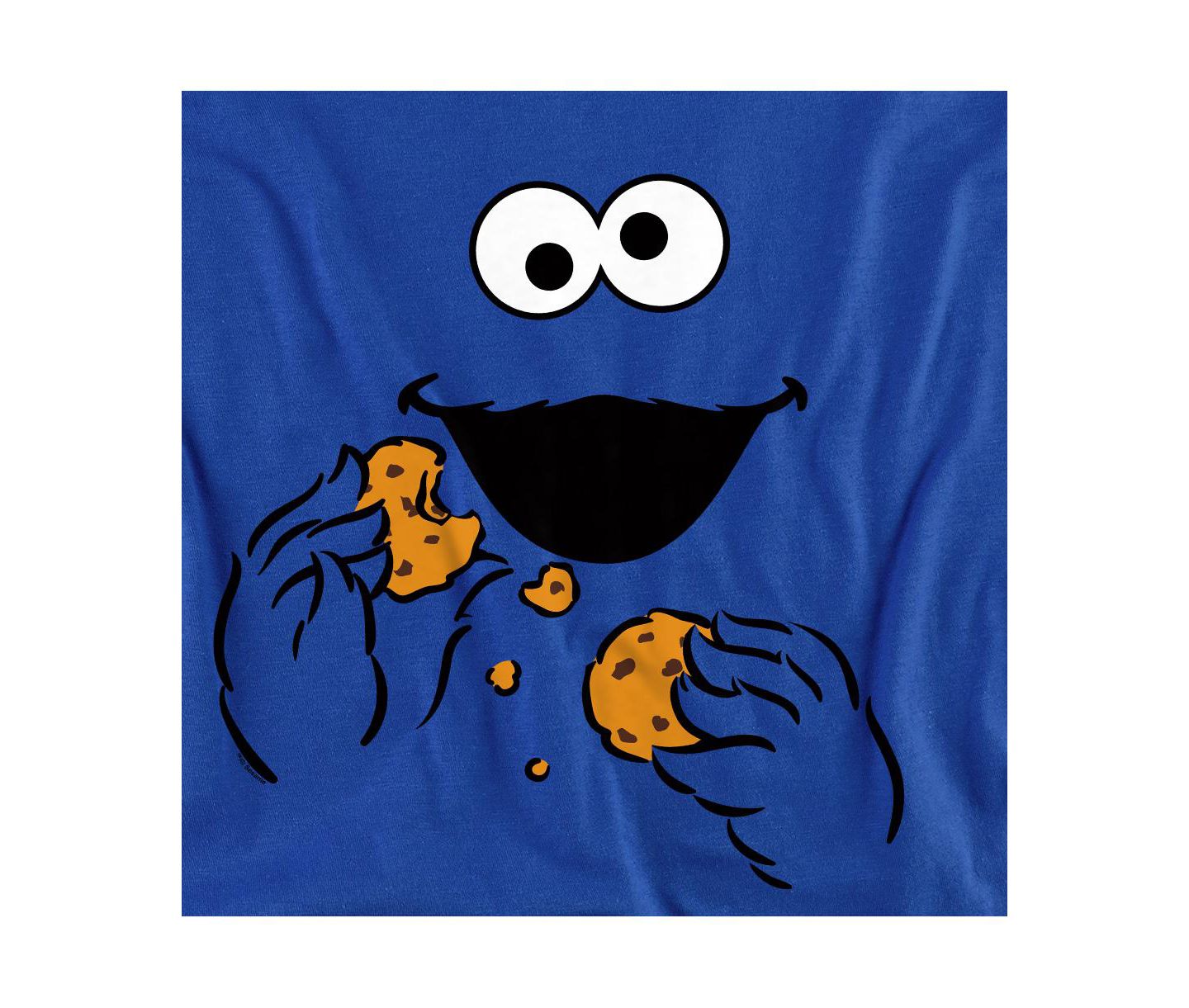 Мужская футболка Sesame Street Cookie Monster Om Nom Face, цвет: Королевский синий — фото 3