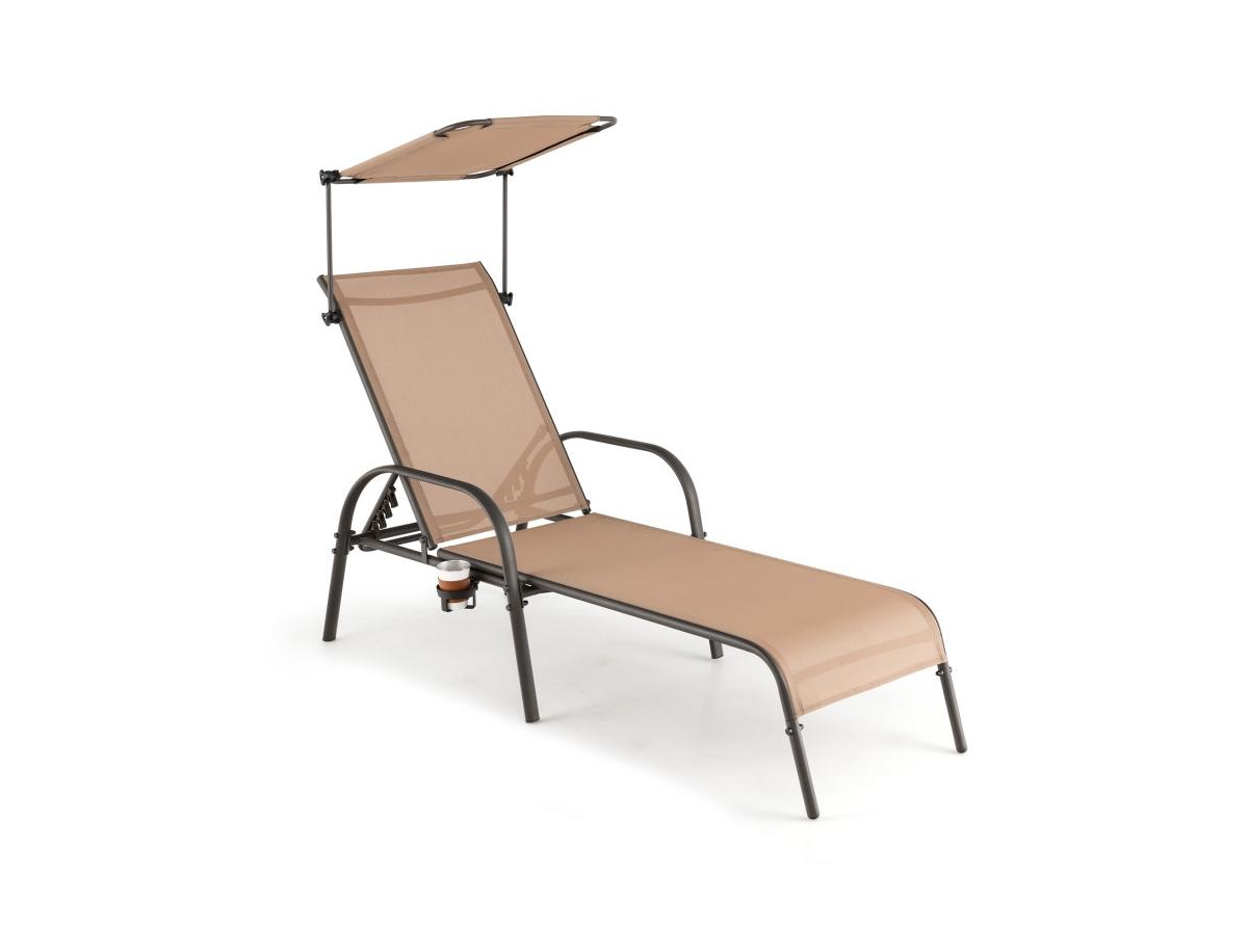 Boyel Living Patio Heavy-Duty 5-Level Adjustable Chaise Lounge Chair