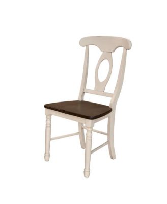 A-America British Isles Napoleon Sidechair, Chalk-Cocoa Bean
