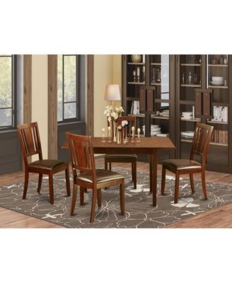 5 Piece Small dinette set - Table with Leaf and 4 Kitchen Chairs