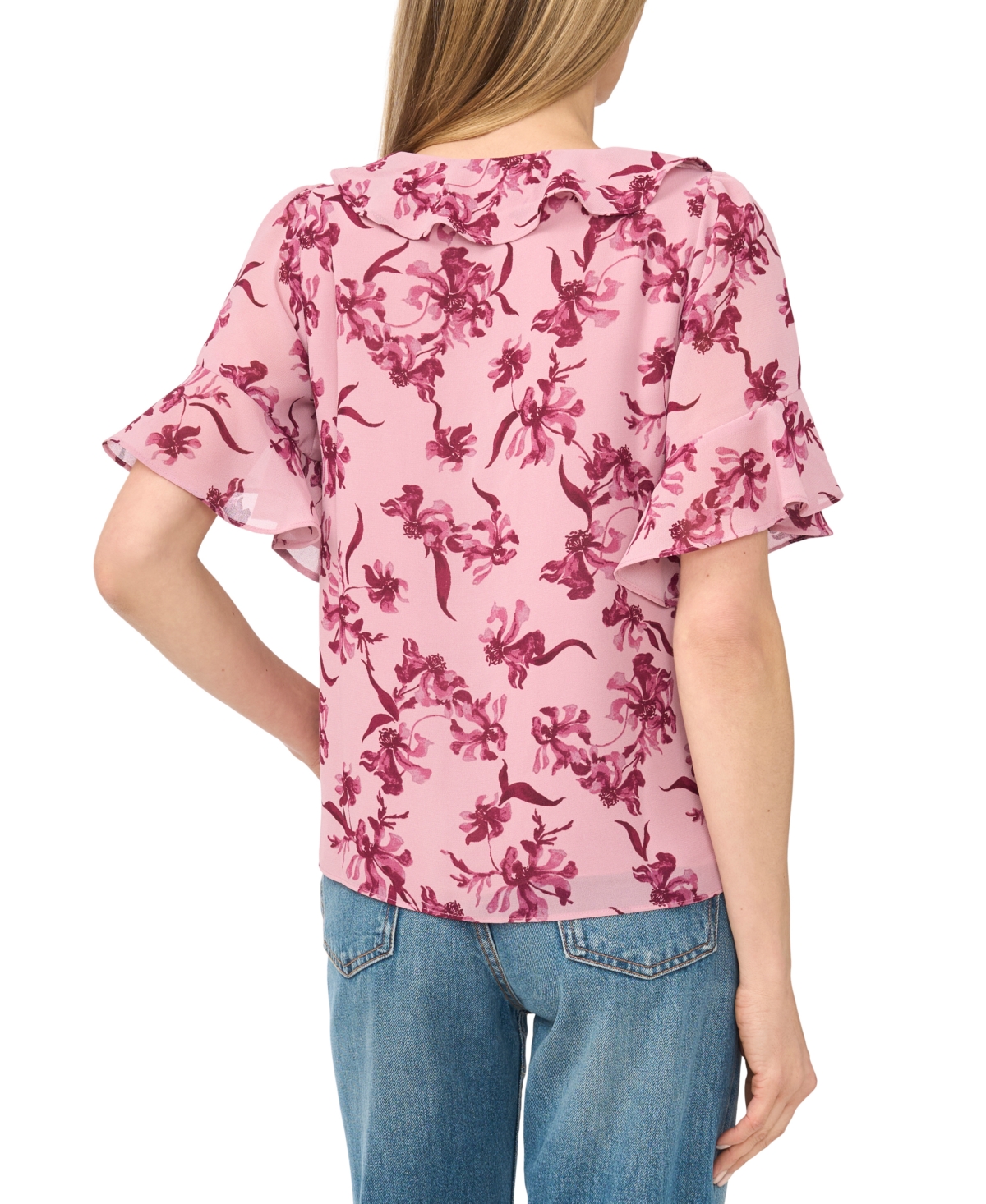Cece Print Ruffle Top In Animal Print