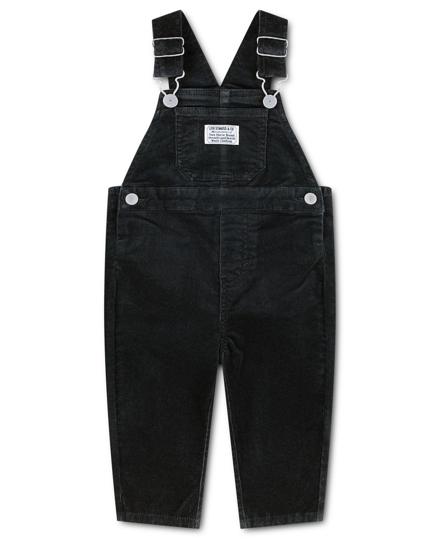 Комбинезон Levi's Corduroy Square Neck Overalls для мальчиков-малышей, цвет: Угольно-чёрный — фото 1
