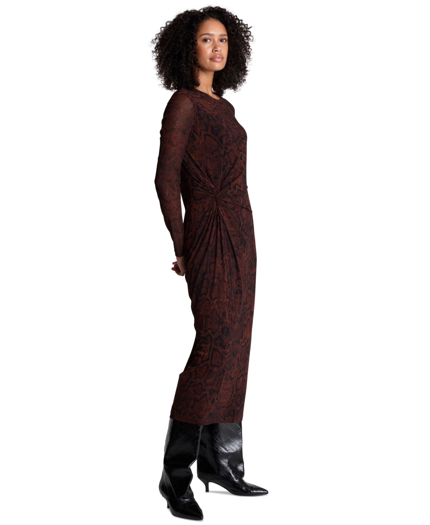 Women's Long-Sleeve Side Knot Midi
