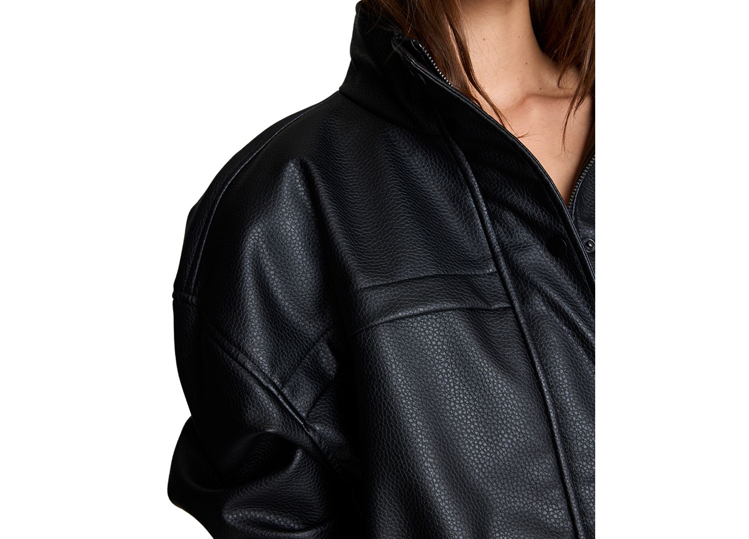 Women's Faux-Leather Cinched-Waist Anorak