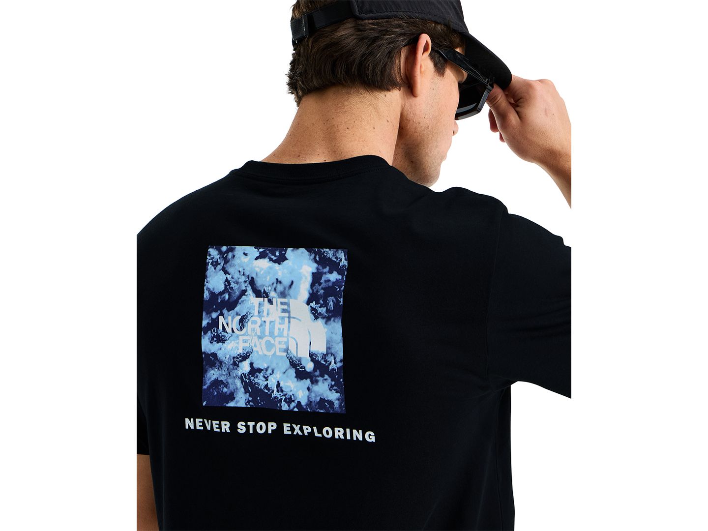 Мужская футболка The North Face Granitic Rock Box Never Stop Exploring Graphic, цвет: Чёрный — фото 3